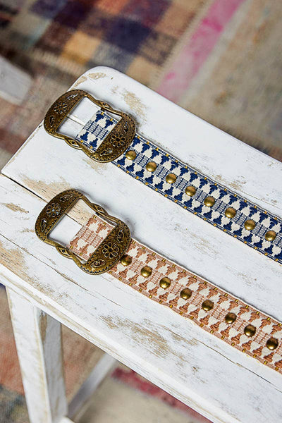 Studded Western Blue Belt