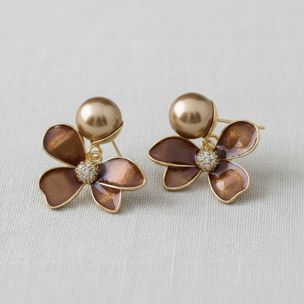 Vintage Floral Drop Earrings
