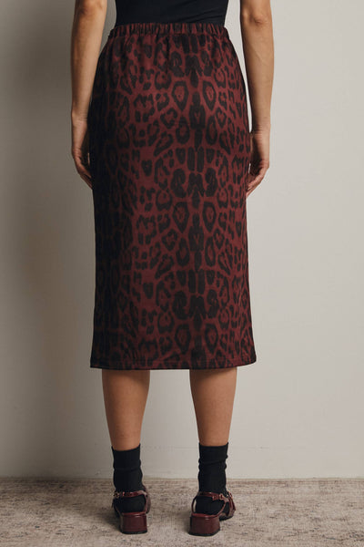 Leopard Print Midi Skirt