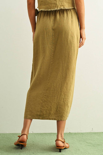 Olive Linen Skirt Arriving Tuesday