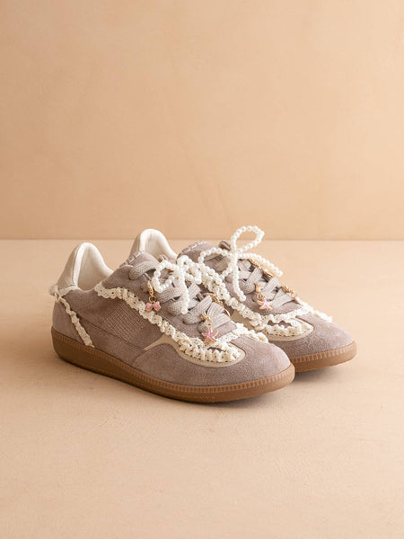 The April |Lace-Trimmed Retro Sneaker