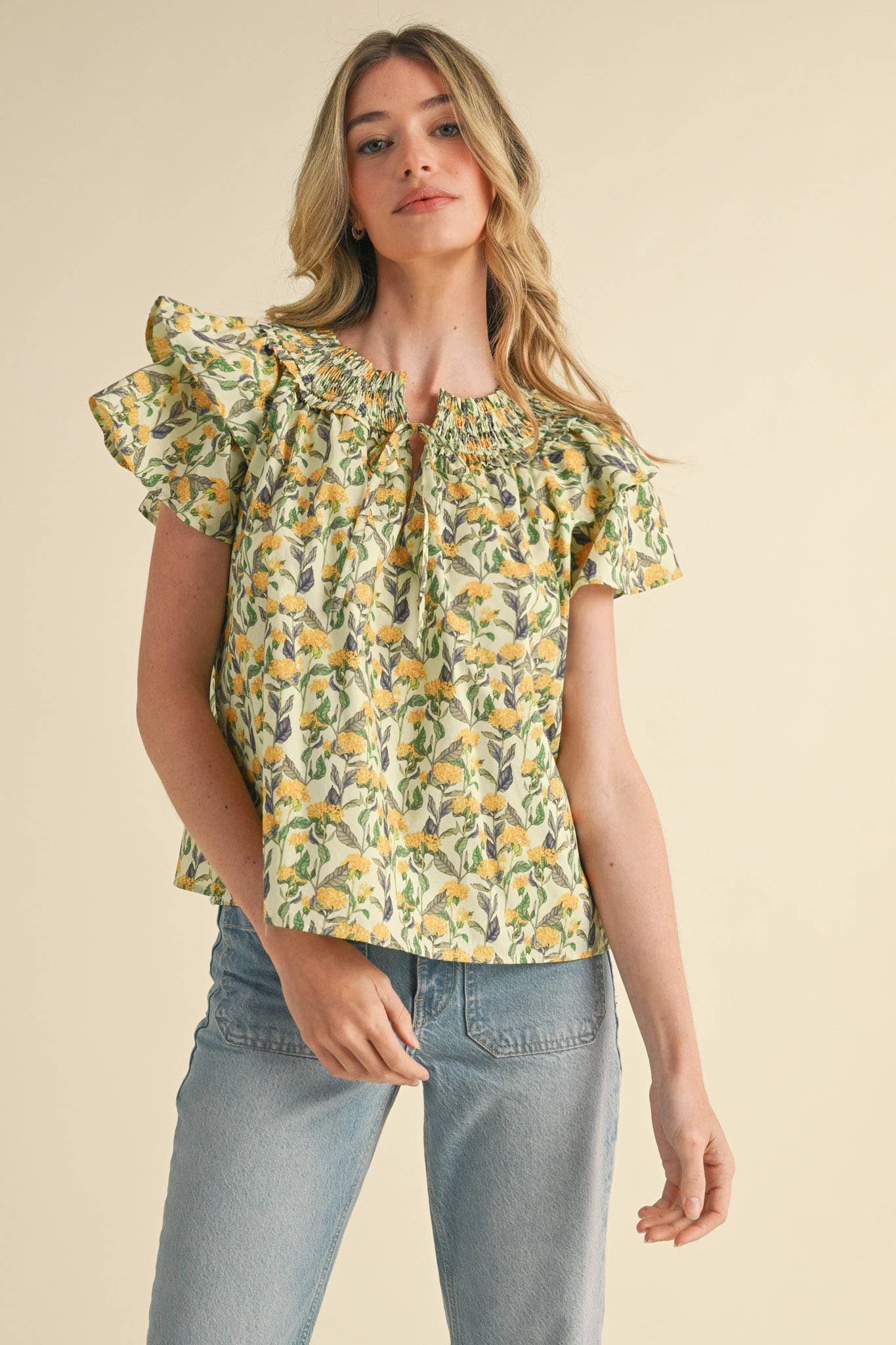 Yellow Floral Top