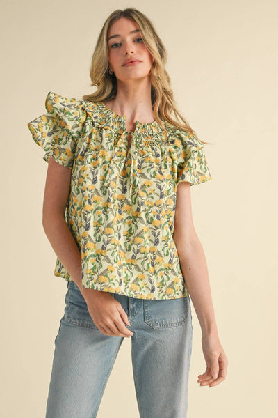 Yellow Floral Top