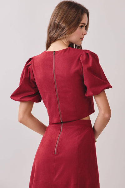 Cranberry Cropped Top