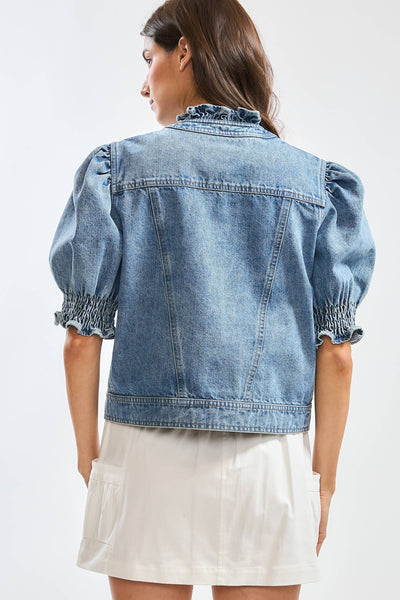 Eloise Ruffle Collar Denim Jacket