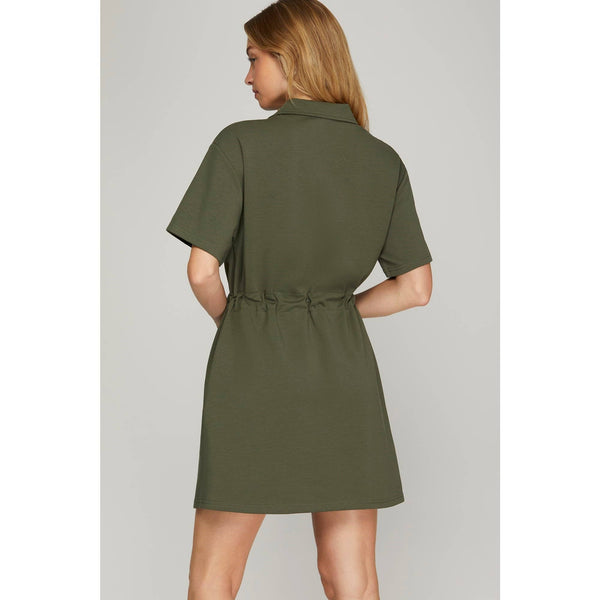 Olive Scuba Knit Dress