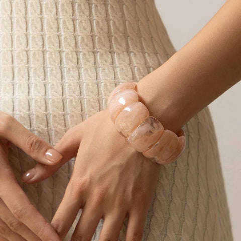 Pink Acrylic Stretch Bracelet