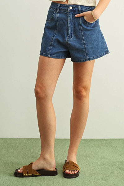 Dark Denim Flare Shorts Arriving Tuesday