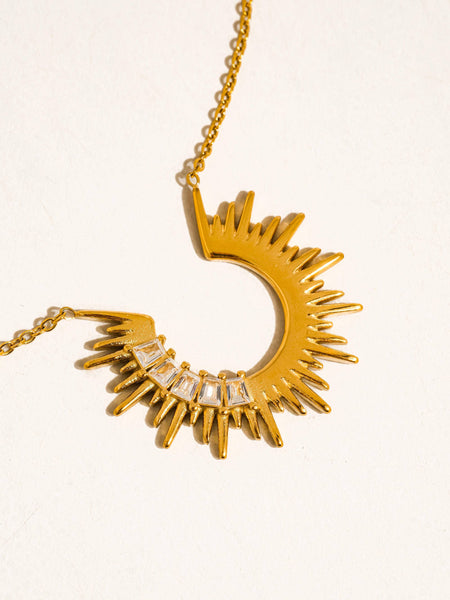 Solange Sunburst CZ Necklace