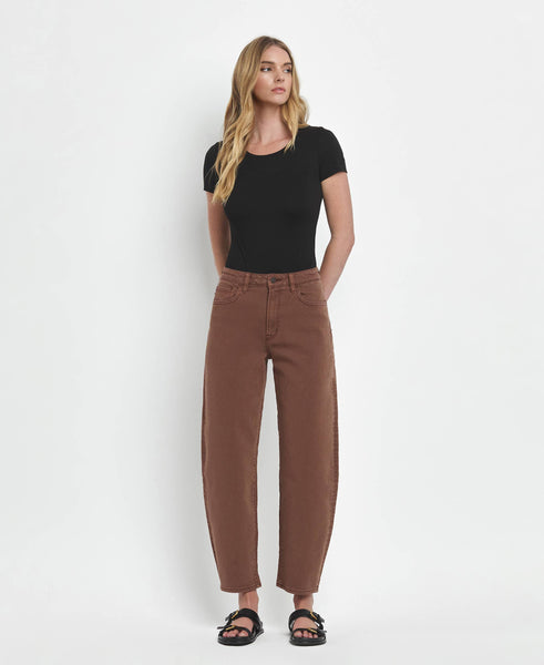 Slim Brown Barrel Jean