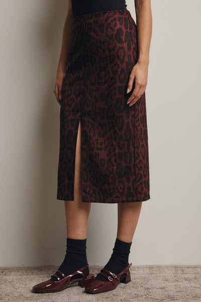 Leopard Print Midi Skirt