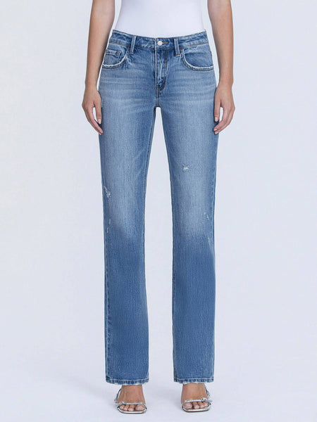 Mid Rise Straight Leg Jeans