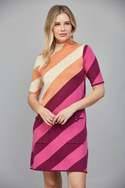 Diagonal Stripe Dress