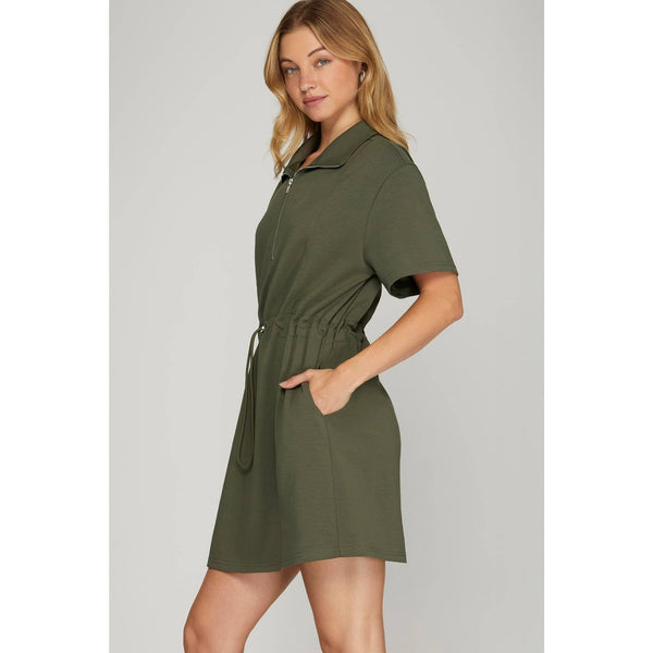 Olive Scuba Knit Dress