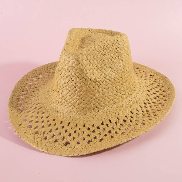 Woven Straw Western Sun Hat KH