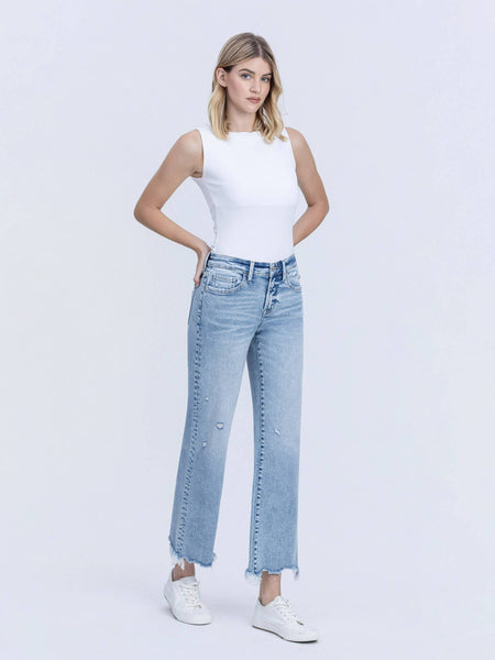Infrequent Raw Hem Jeans