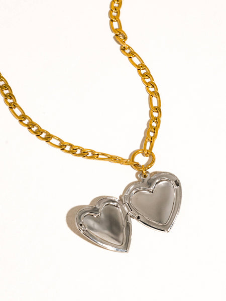 Heidi Non-Tarnish Heart Locket Necklace