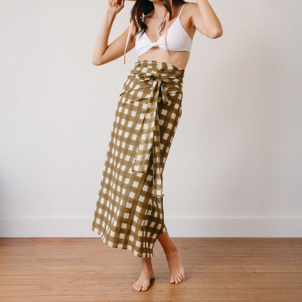 Sunshine Tienda Painted Gingham Tie Sarong