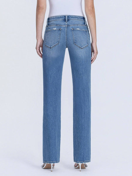 Mid Rise Straight Leg Jeans