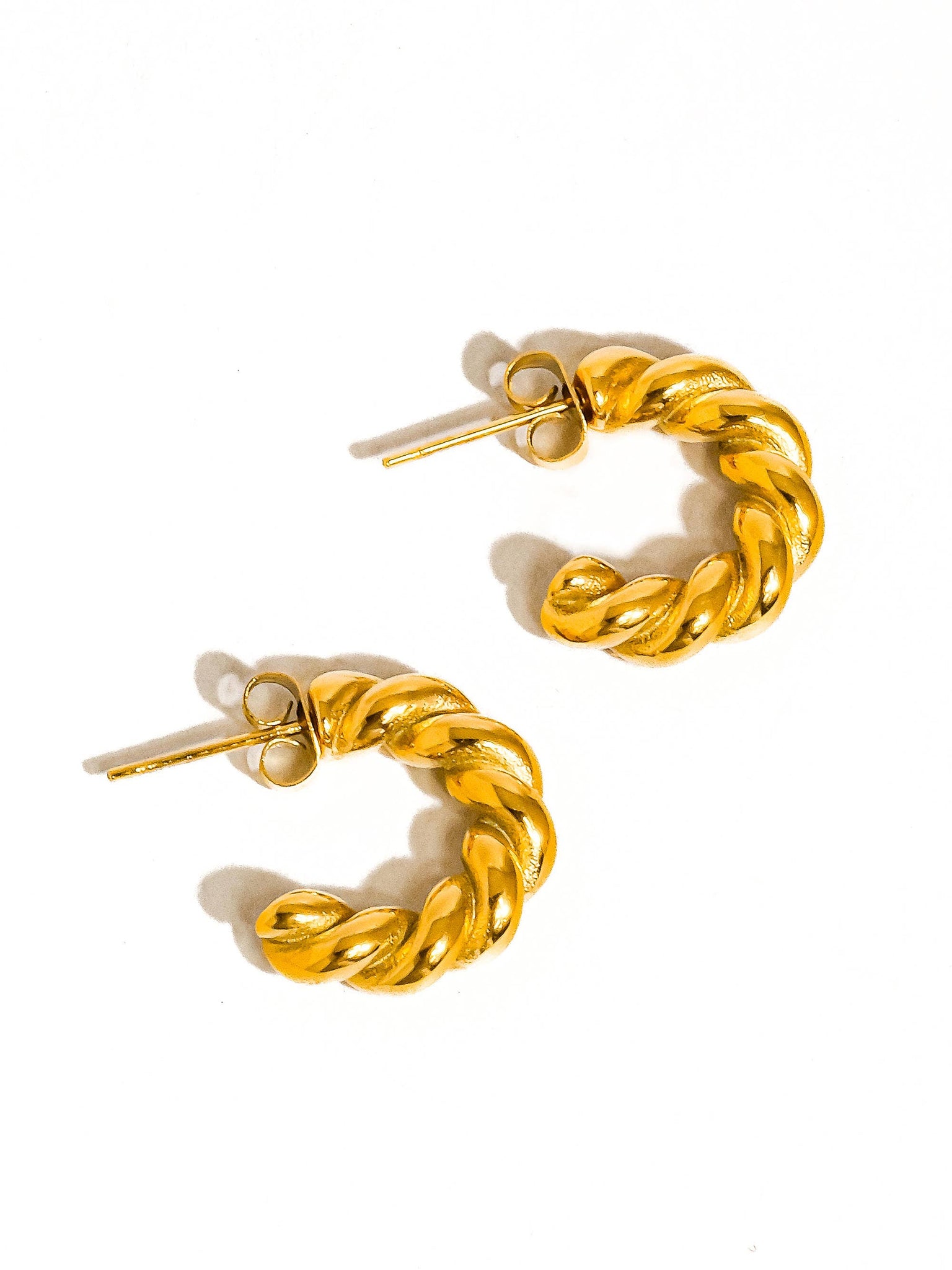 Brume Non-Tarnish Braided C Hoop Earring