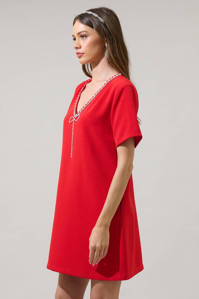 Stazie Red Shift Dress