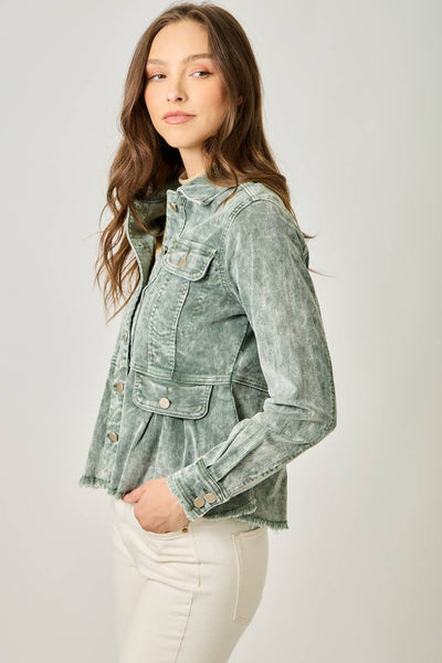 Frosted Fern Peplum Jacket