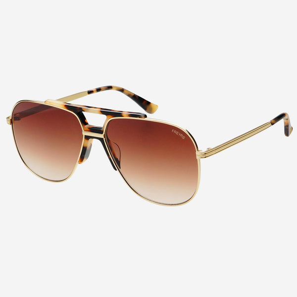 Logan Aviator Sunglasses: Tortoise / Brown