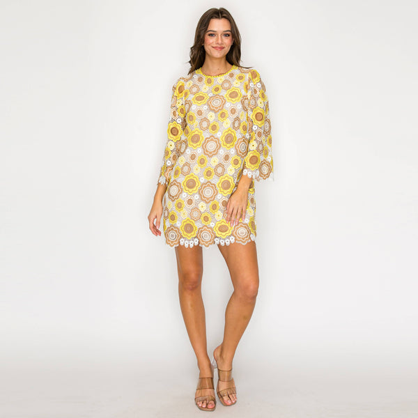 Marigold Vintage Lace Mini Dress Arriving January 30