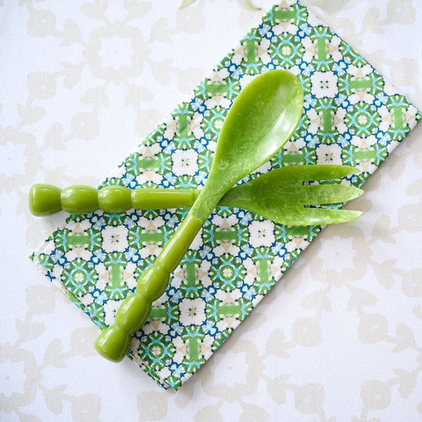 Laura Park Bermuda Salad Servers Green
