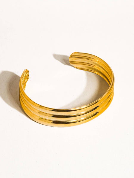 Elodie Non-Tarnish Stripe Bangle