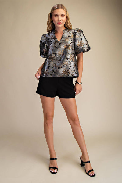 Gilded Garden Top in Black