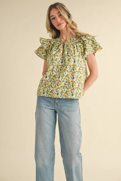 Yellow Floral Top