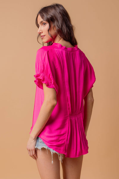 Hot Pink Silky Top