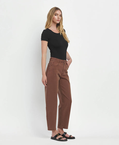 Slim Brown Barrel Jean