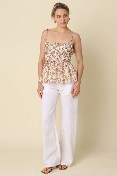 Carina White Linen Pant