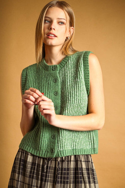Anna Sweater Vest Green Arriving Wednesday
