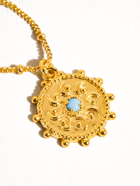 Stassie Turquoise Stone Sun Necklace