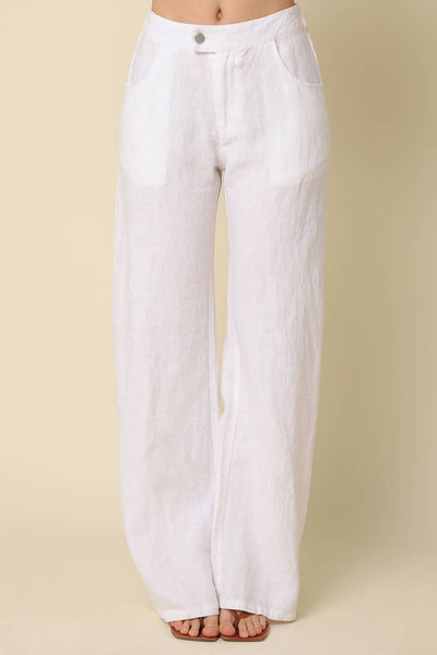 Carina White Linen Pant