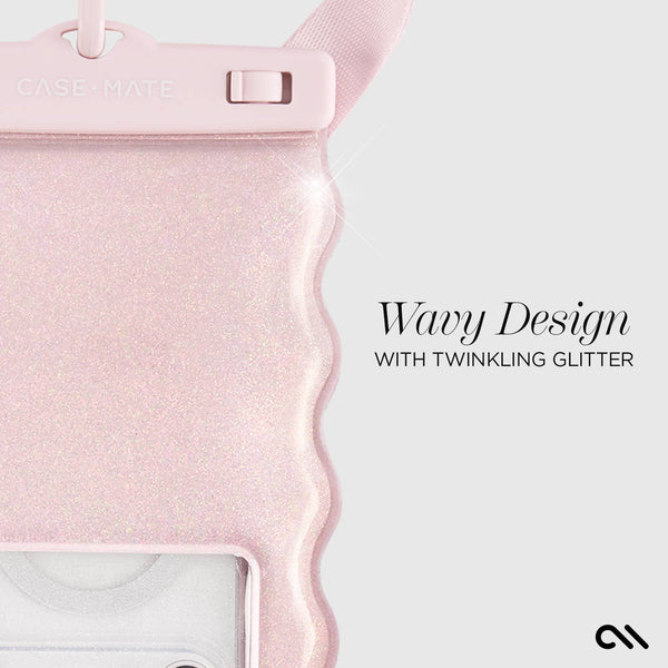 Case-Mate Wavy Waterproof Floating Phone Pouch: Ballet Pink Twinkle