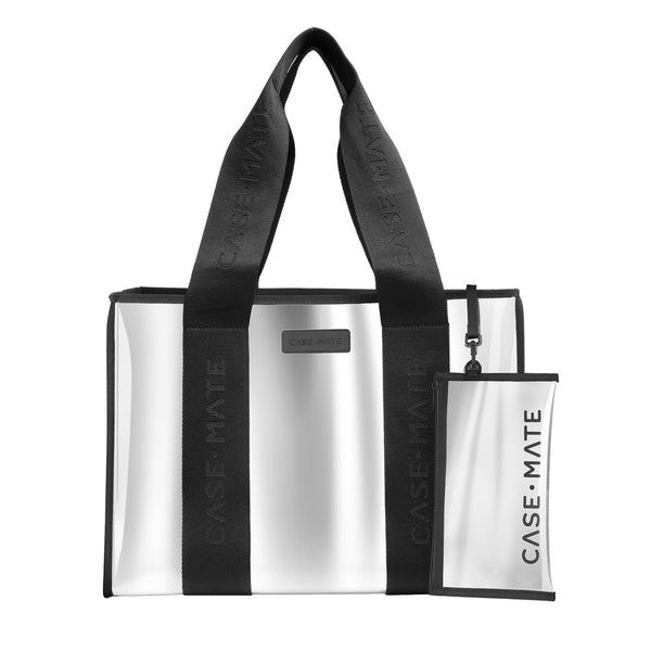 Case-Mate Silver Chrome Jelly Tote Shoulder Bag