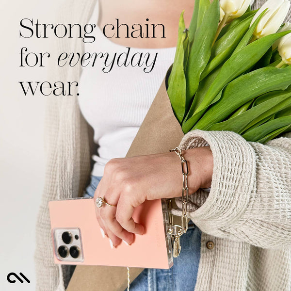 Case-Mate - Chunky Chain Phone Charm Wristlet : Gold