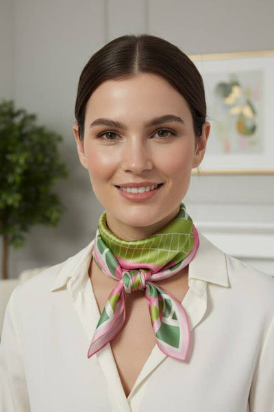 Color Block Bandana Pink/Green