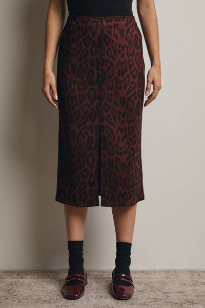 Leopard Print Midi Skirt