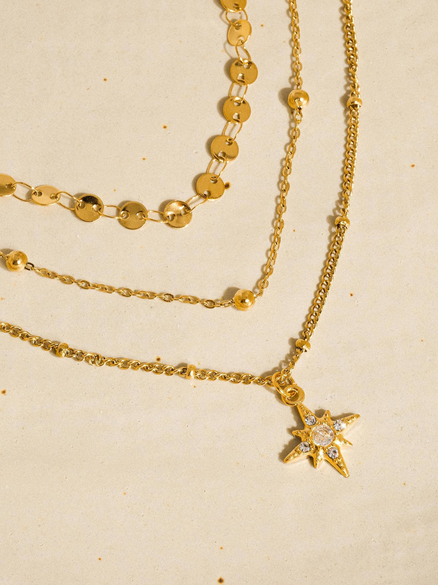 Pascal Non-Tarnish Layered Star Necklace