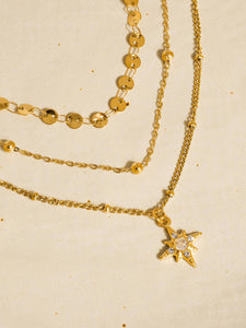 Pascal Non-Tarnish Layered Star Necklace