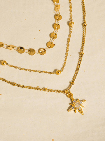 Pascal Non-Tarnish Layered Star Necklace