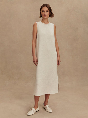 Varley Beatrice Midi Dress in Ivory Marl