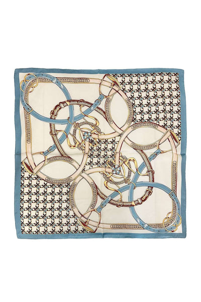 Equestrian Buckle Scarf Blue