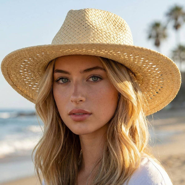 Woven Straw Western Sun Hat KH