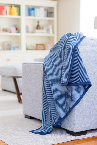 ChappyWrap - Harborview Herringbone Navy Blanket: Midi